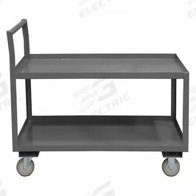 APPROVED VENDOR Utility Cart: 1,200 lb, 66 in L x 31 in W x 36 in H Overall Dim, 2 Shelves - Low-Profile Utility Carts with Lipped Metal Shelves