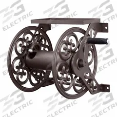 Hose Reel: 125 ft, 14 in Reel Dia, Bronze, 0 Wheels, 15 11/16 in H x 15 in L x 21 in W (MPN 708). Key specifications — Includes Hose: No; Overall Dimensions: 15-11/16 in H x 15 in L x 21 in W; Reel Color: Bronze; Hose Capacity: 125 ft; Brand: LIBERTY GARDEN.