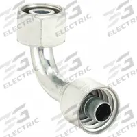 AEROQUIP Hydraulic Crimp Fitting: Steel x Steel, 90° Elbow, -6 For Hose Dash Size, Metric x Crimp (MPN 1A8DLB6). Key specifications — Fitting Gender: Female x Genderless; Fitting Connection Type: Metric x Crimp; Brand: AEROQUIP; Thread Size: M16-1.5; For Hose Dash Size: -6.