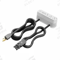 WIREMOLD Furniture Power Outlet: 3 Outlets, 10 ft Cord Lg, White, 5-15R, 6.13 in Wd, Straight Plug (MPN MDSA10-WH). Key specifications — Shape: Rectangular; Brand: WIREMOLD; USB Connectors Included: Type C; Mounting Style: Surface.