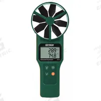 EXTECH Anemometer: 1 fpm Air Velocity Resolution, Dew Point/Relative Humidity, Rotating Vane, AN310. Key specifications — Data Logging: No; Manufacturer Part Number: AN310; Brand: EXTECH; Temperature Accuracy: +/-1.1°F; Digital Display Screen Type: LCD; Display Type: Digital; Includes: Carrying Case; Power Source: Battery.