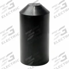 ELECTRIDUCT Heat Shrink End Caps: 25 Pk, 2.17 in I.D. Before Shrinking, 1 in I.D. After Shrinking (MPN HSEC-200-UV-BK-25PK). Key specifications — Shrink Tubing Properties: UV Light Resistant; Shrink Ratio: 3:1; Temp. Range: -55°C to 110°C; Brand: ELECTRIDUCT; _Pack Size: 25.