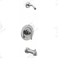 GIBSON Shower Trim Kit: Gibson Posi-Temp T2903, Chrome, Pull Up Diverter Spout (MPN T2903NH). Key specifications — Series: Gibson Posi-Temp T2903.