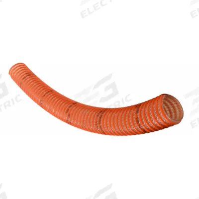 CONTINENTAL Suction and Discharge Hose: 1 1/2 in Hose Inside Dia., 110 psi, Clear/Orange - PVC Bulk Water Suction & Discharge Hoses with Synthetic Braid & PVC Helix Reinforcement