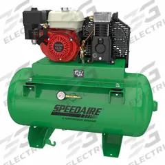 SPEEDAIRE Stationary Air Compressor: 1 Stage, 5.5 hp Engine, Honda, 11 cfm, 30 gal Air Tank (MPN 875NY2). Key specifications — attr50933: Honda; attr86530: Recoil; attr50934: SPEEDAIRE.