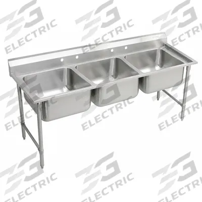 ELKAY Scullery Sink: 3 Bowls, 42 1/4 in Overall Ht, 85 1/2 in Overall Lg - Three-Bowl Freestanding Kitchen & Bar Sinks without Faucets