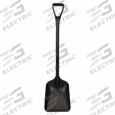 VIKAN Safety Shovel: Square Point, 1 Ribs, Plastic, #3 Blade Size, 10 3/8 in Blade Wd - All-Plastic Industrial Shovels