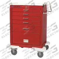LAKESIDE General Medical Supply Cart with Drawers: Steel, (2) Swivel/(2) Swivel with Brake, Red, Red (MPN C-530-P2K-1R). Key specifications — Material: Steel; Drawer Color: Red; Brand: LAKESIDE; Caster/Wheel Configuration: (2) Swivel with Brake; Cabinet Color: Red.
