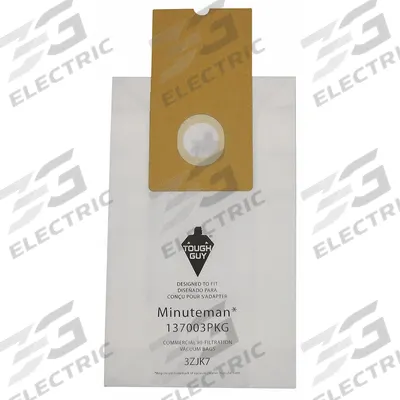 APPROVED VENDOR Vacuum Bag: Minuteman, 137003, Dry, Paper, 2-Ply, Std - Upright Vacuum Bags