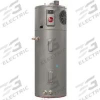 RHEEM Electric Tank Water Heater: 208 to 240V, 65 gal, 5,000 W, Single Phase, 81.1 in Ht (MPN PROPH65 T2 RH400-SO). Key specifications — Phase: Single; Brand: RHEEM; Maximum Recovery Flow Rate: 27 gph @ 90°F.