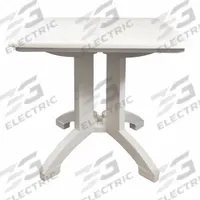GROSFILLEX Folding Patio Table: White Marble, Resin, 28 3/8 in Overall Ht, 32 in Overall Wd, White (MPN US744004). Key specifications — Frame Color: White; Frame Material: Polypropylene; Tabletop Color: White Marble; Tabletop Material: Resin.