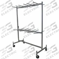 DAYTON Chair Cart: 800 lb, 63 in L x 31 5/8 in W x 84 in H, For 72 Chairs, (4) Swivel, Powder Coated (MPN 30F017). Key specifications — Frame Color: Gray; Brand: DAYTON; Caster/Wheel Configuration: (4) Swivel.
