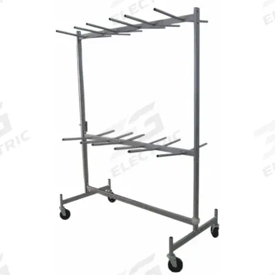 Dayton Chair Cart: 800 lb, 63 in L x 31 5/8 in W x 84 in H, For 72 Chairs, (4) Swivel - Hanging Racks for Folding Chairs