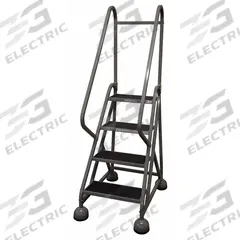 COTTERMAN Rolling Ladder: 3 ft Platform Ht, Partially Assembled, Steel, Wt-Actuated Auto-Lock (MPN ST-421 A2 C1 P5). Key specifications — Includes Handrails: Handrails Included; Material: Steel; Brand: COTTERMAN; Color: Gray.