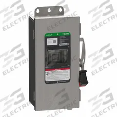 SCHNEIDER Safety Switch: Fusible, 30 A, Single Phase, 240V AC, Galvanized Steel, Indoor (MPN VH221AWKGL). Key specifications — Brand: SCHNEIDER.