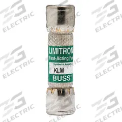 BUSSMANN Fuse: KLM Series, Midget, Fast-Acting, 1 A, 600 V AC, 600 V DC, 13/32 in x 1 1/2 in (MPN KLM-1). Key specifications — attr1287209: KLM; attr211192: BUSSMANN.