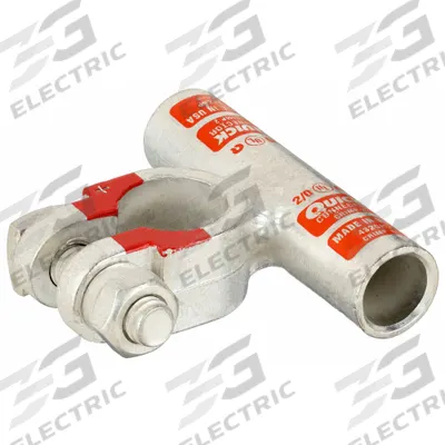 FUSION Battery Terminal: Flag, Crimp, 2/0 ga, Orange Color, Positive, Copper/Tin - Flag Alignment