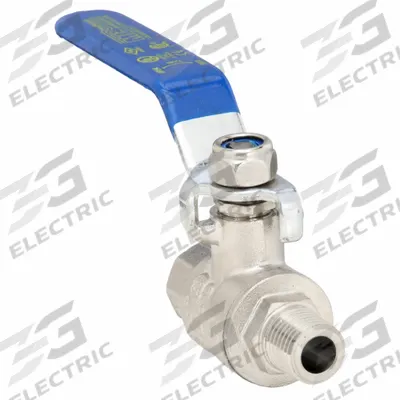 APPROVED VENDOR Manual Two-Way Ball Valve: 1/4 in, Nickel-Plated Brass, Straight, MNPT x FNPT - Brass Ball Valves