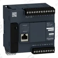SCHNEIDER ELECTRIC PLC: 9 (Discrete), (7) Relay, 100 to 240V AC (MPN TM221C16R). Key specifications — attr211240: SCHNEIDER; attr1072668: Clock Included; attr1075941: 9 (Discrete); attr1075943: (7) Relay.
