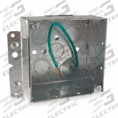 RACO Electrical Box: Steel, Steel - 4" x 4" Square Box Material & Nominal Size, Square, 2 Gangs, H (MPN 232H). Key specifications — Brand: RACO; Bracket Style: Narrow w/Tabs; Clamp Style: Without Clamps.