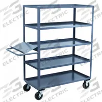 JAMCO Utility Cart: 3,000 lb, 5 Shelves, 54 in L x 25 in W x 68 in H Overall Dim, Flat (MPN EO248P600GP). Key specifications — Caster Wheel/Tread Material: Phenolic; Brand: JAMCO; Caster/Wheel Configuration: (2) Swivel.