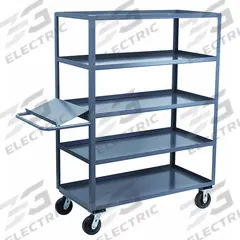 JAMCO Utility Cart: 3,000 lb, 5 Shelves, 54 in L x 25 in W x 68 in H Overall Dim, Flat (MPN EO248P600GP). Key specifications — Caster Wheel/Tread Material: Phenolic; Brand: JAMCO; Caster/Wheel Configuration: (2) Swivel.