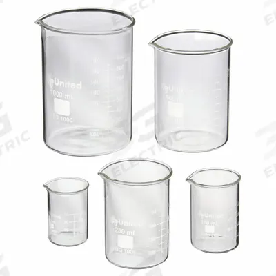 APPROVED VENDOR Beaker Set: 50 mL_100 mL_250 mL_600 mL_1,000 mL, A, Low Form, Type I - Glass Beaker Sets