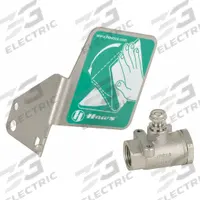 HAWS Ball Valve: SP232, Compatible with Haws, Stainless Steel, Silver, 1/2 in Inlet Pipe Size, IPS. Key specifications — Manufacturer Part Number: SP232; Includes: Push Flag; Material: Stainless Steel; Part: Push Handle with On/Off Valve; Compatible with Series: Haws; For Use With: Eyewash.