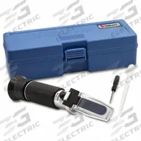 TRIPLETT Refractometer: Battery Acid Specific Gravity/Ethylene Glycol/Propylene Glycol, Auto, Analog (MPN RFT55). Key specifications — Brand: TRIPLETT; Accuracy: +/-2 %; Automatic Temperature Compensation Included: Automatic; Resolution: 2°F; Test Parameters: Ethylene Glycol.