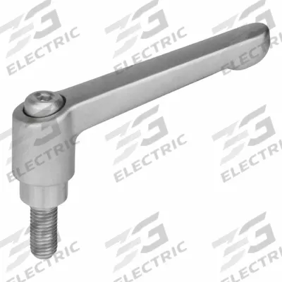 JW WINCO Adjustable Handles; Adjustable Levers: SS, 1/2"-13 Thread, 2.48 in Thread Lg - Corrosion-Resistant Teardrop-Style Adjustable Handles with Threaded Stud