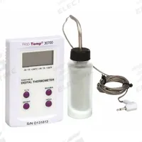 FRIO-TEMP Thermometers: -58°F to 392°F /-50°C to 200°C, ±0.5°C @ -20 to 70°C/±1°C @ 70 to 120°C (MPN B61000-0000). Key specifications — Bottle Probe Fill Medium: Glass Beads; Accuracy: ±0.5 °C @ -20 to 70 °C; Brand: FRIO-TEMP; Temperature Units: Fahrenheit.