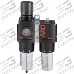 ARO Filter/Regulator/Lubricator: 3/4 in NPT, 201 cfm, 250 psi Max Op Pressure, 5 micron, 3000 Series (MPN C38451-610). Key specifications — attr109588: 3000; attr109524: ARO.