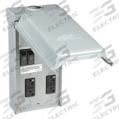 GE Unmetered Surface Power Outlet: 70 A, 120/240V AC, 5-20R, Includes GFCI (MPN U011C010). Key specifications — attr952388: GE; attr981144: Yes; attr981149: Steel; attr981159: 3R; attr981173: 120/240V AC.
