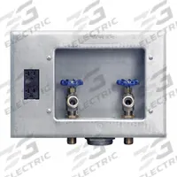 GUY GRAY Outlet Box: 1/2 in MIP/Sweat, 1/2 in MIP/Sweat, Center, 12.25 in Box Wd, 8.75 in Box Ht (MPN 82033). Key specifications — Valve Connection: 1/2 in MIP/Sweat; Inlet Connection: 1/2 in MIP/Sweat; Drain Location: Center; Brand: GUY GRAY.
