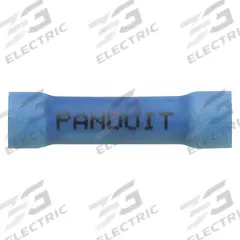 PANDUIT Butt Splice Connector: Blue, Vinyl, For Wire Size 16 AWG – 14 AWG, 600 V, Pack Qty 1,000 (MPN BSV14X-M). Key specifications — Brand: PANDUIT.