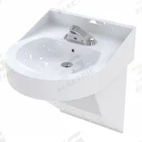 BESTCARE Bathroom Sink: Stainless Steel, 21 1/2 in Bowl Lg, 4 in Bowl Dp, ADA Compliant, Sensor (MPN WH3740-3375L-SO-110V-BAT). Key specifications — Faucet Operation: Sensor; ADA Compliant: ADA Compliant; Color: White; Bowl Shape: D-Shape; Brand: BESTCARE; Sink Mounting Type: Wall.