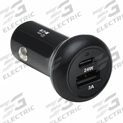 EATON TRIPP LITE Usb Charger: Charger, 3 Connections, Black - 12V Vehicle Auxiliary Chargers