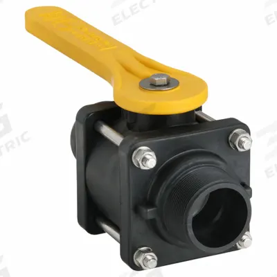 BANJO Manual Two-Way Ball Valve: 2 in, Polypropylene, Straight, MNPT x Male Camlock - Polypropylene Ball Valves