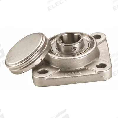 NTN 4 Bolt Flange Bearing: Radial Ball, 1 15/16 in Bore, SS, Set Screws - Food-Grade Flange-Mount Ball Bearings