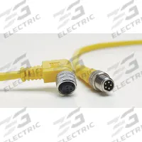 Cordset: M8 Female Straight X Bare Wire, 5 Pins, Yellow, PVC, 2 m Cable Lg, 24 AWG Wire Size (MPN 405000A10M020). Key specifications — Cable Jacket Color: Yellow; End 1 Mounting Orientation: Straight; End 1 Gender: Female; End 1 Connection Type: M8; Cable Jacket Material: PVC; Brand: BRAD HARRISON; IP Rating: IP67; End 2 Connection Type: Bare Wire.