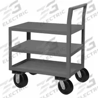 APPROVED VENDOR Utility Cart: 4,800 lb, 66 in L x 31 in W x 40 in H Overall Dim, 3 Shelves, Raised (MPN LDO-306041-3-8PH-95). Key specifications — Caster/Wheel Configuration: (2) Swivel; Brand: APPROVED VENDOR; Caster Wheel/Tread Material: Phenolic.