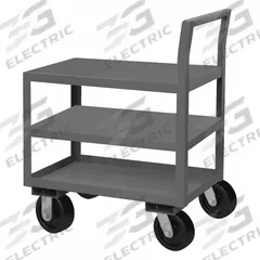 APPROVED VENDOR Utility Cart: 4,800 lb, 66 in L x 31 in W x 40 in H Overall Dim, 3 Shelves, Raised (MPN LDO-306041-3-8PH-95). Key specifications — Caster/Wheel Configuration: (2) Swivel; Brand: APPROVED VENDOR; Caster Wheel/Tread Material: Phenolic.