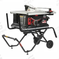 SAWSTOP Table Saw: 120 V AC Volt, 15 A Current, 9 3/4 in Left to 25 1/2 in Right, 0°to 45° (MPN JSS-120A60). Key specifications — attr1170599: SAWSTOP; attr1170609: Automatic Blade Safety Retraction Included.