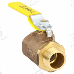 APOLLO Manual Two-Way Ball Valve: 1 1/4 in, Bronze, Straight, FNPT x MNPT, Std Port, Two-Piece, PTFE (MPN 7080601). Key specifications — Brand: APOLLO; Handle: Lever.