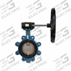 GHIBSON Butterfly Valve: 14 in Pipe Size, Concentric, 250 psi Max. Pressure (CWP), Lug, Ductile Iron (MPN GN501S-14). Key specifications — Brand: GHIBSON; Handle Type: Gear Operated Handwheel; Disc Material: Stainless Steel.