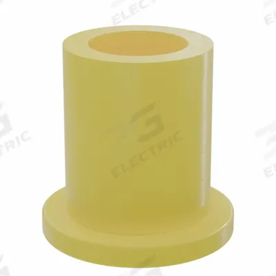 BUNTING BEARINGS Flanged Sleeve Bearing: PTFE, 1/4 in Bore, 3/8 in OD, 1/2 in Overall Lg - Plastic Flanged Sleeve Bearings for Non-Hardened Surfaces