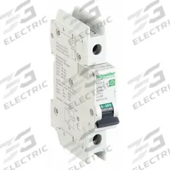 SCHNEIDER ELECTRIC IEC Miniature Circuit Breaker: 35 A Amps, 60V DC, 14kA at 120/240V AC, C60BP (MPN M9F43135). Key specifications — Brand: SCHNEIDER; DC Voltage Rating: 60V DC; Max. AIR Rating: 14kA at 120/240V AC; Terminal Connection: Screw Clamp; AC Voltage Rating: 240/415V AC.