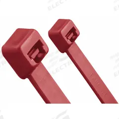 PANDUIT Cable Tie: 7 1/2 in Nominal Lg, 1 15/16 in Nominal Max. Bundle Dia., 0.32 in Wd, Std, 100 PK (MPN PLT2S-C702Y). Key specifications — Outdoor Use: Yes; Color: Maroon.