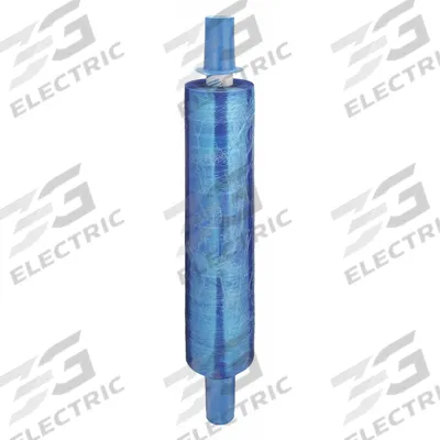 GOODWRAPPERS Stretch Wrap Film: 80 ga Gauge, 20 in Overall Wd, 1,000 ft Overall Lg, Blue - Handle with Brake Color-Coded Stretch Wrap