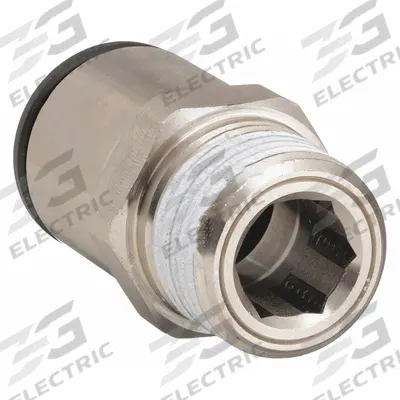 LEGRIS Push-Fit Fitting: 12 mm OD x 3/8 in Pipe Size, Push-to-Connect x MNPT, Brass - Nylon & Nickel-Plated Brass Tube Fittings